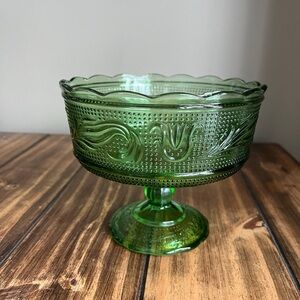 Vintage EO Brody Green Pedestal Bowl